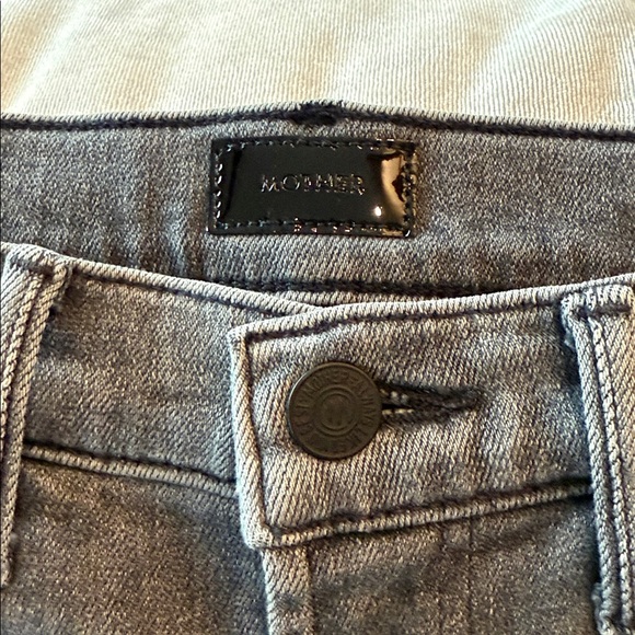 MOTHER The Rascal Sliced up Heel in Digging up Dirt 24 Flare Jeans Grey - Picture 13 of 14